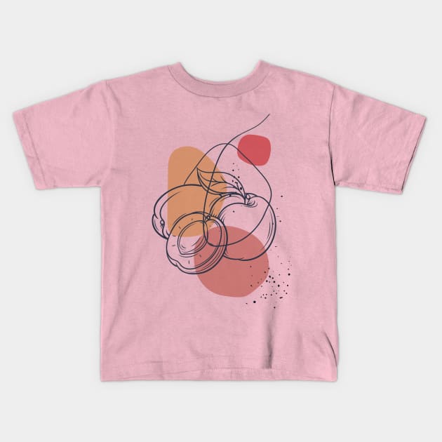 peach Kids T-Shirt by Mamadamme Gabrieux Art